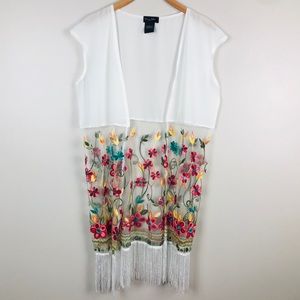 4x$20** MARCUS ADLER NY embroidered sheer kimono
